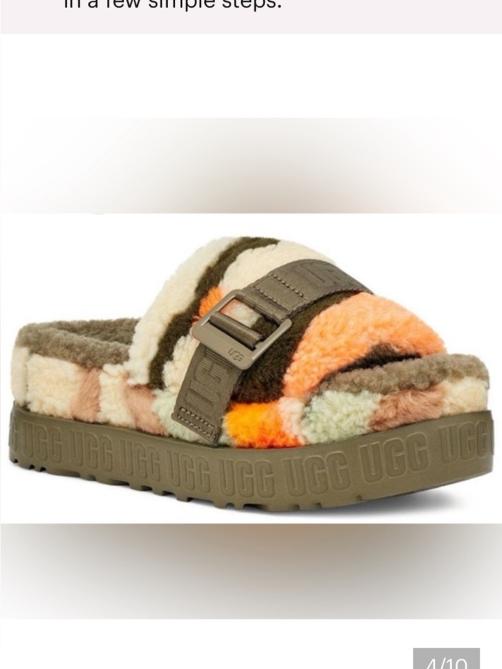 UGG Fluffita Cali Collage Slide EUC - Picture 2 of 7